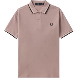 Пике поло с двойной полосой FRED PERRY, розовый
