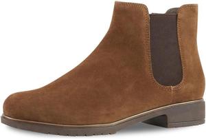 Женские классические ботильоны Челси с круглым носком, плоским каблуком, эластичной боковой вставкой и молнией, удобные для повседневной носки, размеры 4-16 US Wansseny, Brown Suede