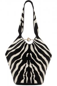 Khaite Мини-Сумка-Тоут в черно-белом цвете с изображением лотоса