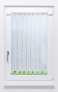 Штора для кафе - арочный узор (Ш x В) 237,6 см * 90 см, чисто-белый/белый Lysel