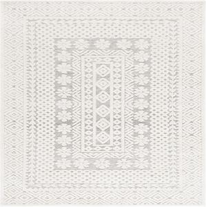 Ковер SAFAVIEH, 183 x 183 см, Audrey Collection, Grey & Ivory, современный бохо дизайн, идеально для гостиной, спальни, столовой (AUD105F-6SQ)