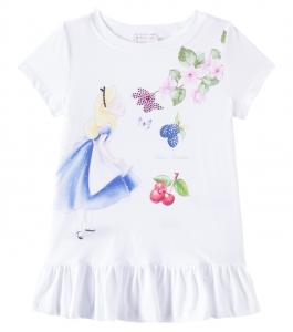 Футболка из джерси с принтом Monnalisa, Bianco