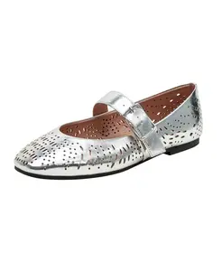 МИЛЛЕР | Туфли Мэри Джейн из кожи с лазерной резьбой Linea Paolo, серебряный