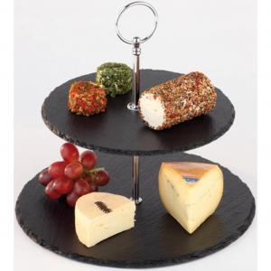 Этажерка 2-уровневая этажерка Натуральный сланец, 2 уровня Aps, Grau/silberfarben