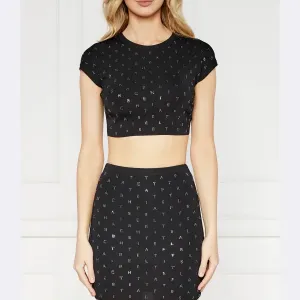 Топ стандартного кроя Elisabetta Franchi, черный