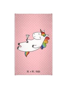 Mr. & Mrs. Panda Полотенце с единорогом и цветочным рисунком, без надписи, пастельно-красного цвета