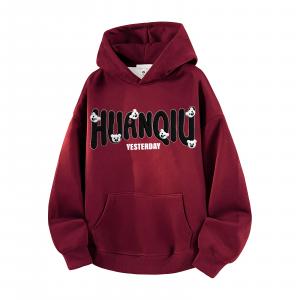 Толстовка Unisex Hooded Moderate Heavyweight HUANQIU, burgundy