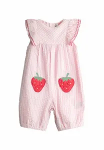 Комбинезон-Ромпер стандартного кроя с оборками на плечах, аппликацией и карманами. Jojo Maman Bébé, Pink