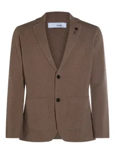 Кардиган с двумя пуговицами и накладными карманами Lardini, коричневый