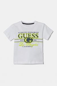 Детская хлопковая футболка Guess, белый