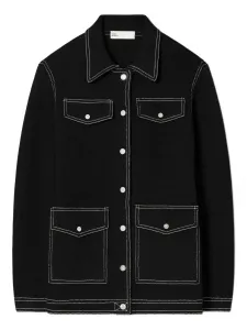 Куртка с декоративной строчкой Tory Burch, черный