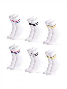 DANISH ENDURANCE Теннисные носки Socks Tennis Crew в черно-зелено-желто-красно-синих полосках