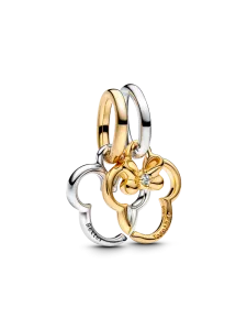 Подвеска-шарм Микки Маус и Минни Маус от Disney Pandora, стерлинговое серебро, покрытие 14-каратным золотом