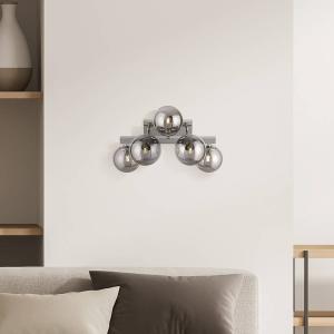 Настенный светильник Maytoni Decorative Lighting Dallas Typ F, дымчатое стекло / смешанный металл - 5 ламп - хром