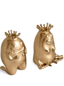 Набор из двух подсвечников king and queen из коллаборации с haas brothers, 15х14х9 см, L'Objet, золотистый