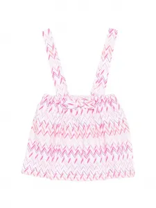 Юбка с бантом и рисунком «елочка» Missoni Kids, белый