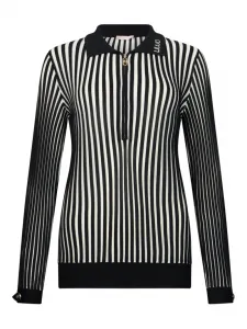 Топ в рубчик с наполовину расстегивающейся молнией Liu Jo, черный
