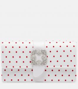 Капри клатч из сатина с горошком и декором Manolo Blahnik, Yoth/Lcrm