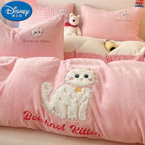 Disney Комплект постельного белья 1,8 м, 4 предмета, 200×230 см, высоковесный молочный велюр, без ворса, цвет кремово-белый