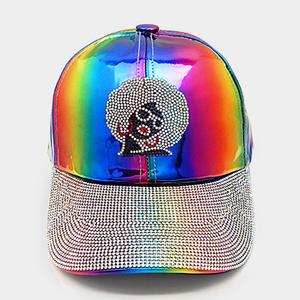 Бейсболка Bling Afro Girl с радужными акцентами FASHNZFAB, мультиколор