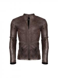 Кожаная куртка PAULGOS, коричневый