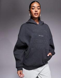 Худи Weekend Collective с аппликацией в цвете «угольный меланж»