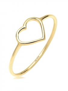 Elli Кольцо 375 пробы из желтого золота в форме сердца