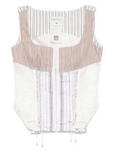 Топ Regenerated в полоску Marine Serre, белый