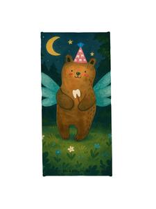 Mr. & Mrs. Panda Пляжное полотенце с изображением медведя и зубной феи, без надписи, белого цвета