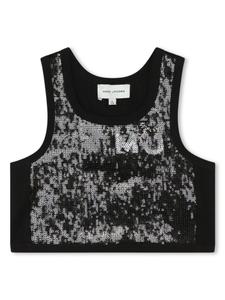 Marc Jacobs Kids топ с пайетками, черный