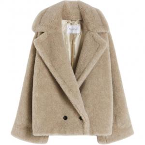 Пальто с бархатистой текстурой для женщин MaxMara, sand