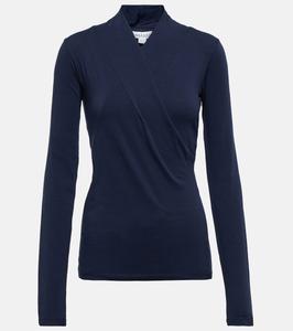 Топ meri из хлопка с запахом Velvet, синий