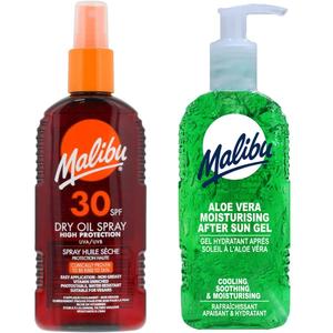 Масло для загара Malibu SPF30 200 мл + Гель после загара с алоэ 200 мл