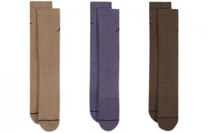 Мужские носки Jordan до середины икры, 1 комплект из 3 двойных (хаки+синий+коричневый)