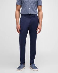 Мужские шерстяные брюки узкого кроя Genesis, темно-синие BOSS, цвет Dark Blue