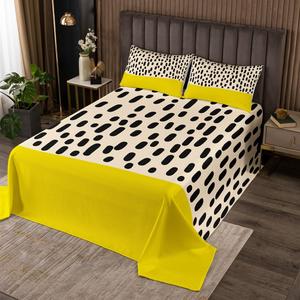 Erosebridal Комплект постельного белья Yellow Beige Patchwork с современным абстрактным геометрическим узором в стиле бохо, Yellow
