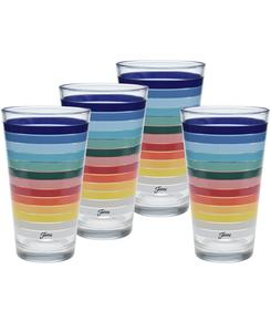 Набор из 4 конусообразных стаканов для прохладительной воды с полосками всех цветов Fiesta, мультколор