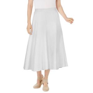 Женщина в женской льняной юбке больших размеров с миниатюрным принтом Woman Within, белый