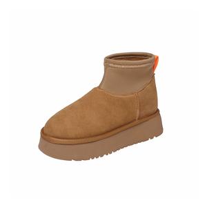 Теплые короткие зимние сапоги женские Yeezyy Reezy, Chestnut