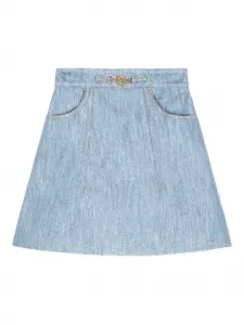 Джинсовая мини-юбка А-силуэта с карманами Patou, синий