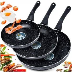 Набор гранитных кастрюль BLACK LINE, 3 предмета, 20/24/28 см VTE