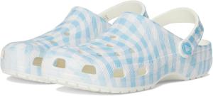 Унисекс сабо Crocs Classic с графическим принтом, белый/синий