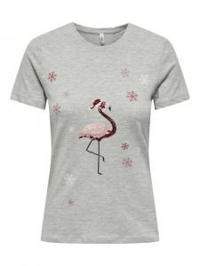 Футболка ONLY, светло-серый меланж