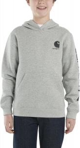 Детская толстовка Carhartt CA6272 с длинными рукавами и принтом - для мальчиков, Grey Heather