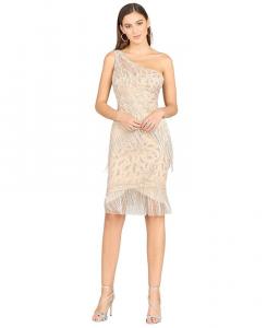 Женские – коктейльное платье на одно плечо Lara, тан/бежевый