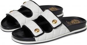 Сандалии Vince Camuto Graysin Quilted Double Band Slide Sandals, Bianco/Black