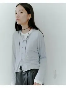 Кардиган, футболка с длинным рукавом и чокер - 3 предмета Miesrohe, цвет Lblu[081]