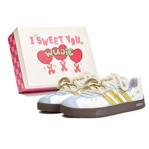 Adidas Neo Кроссовки для скейтбординга VL Court 2.0 Dingdang Shock Absorbers Low Top унисекс, синие и желтые