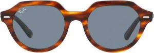 Женские солнцезащитные очки Ray-Ban Rb4399 Gina Square, Striped Havana/Blue