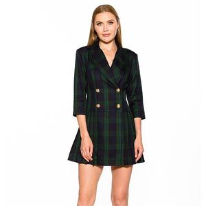 Женское платье-блейзер с заниженной талией и плиссировкой Alexia Admor, Emerald Plaid